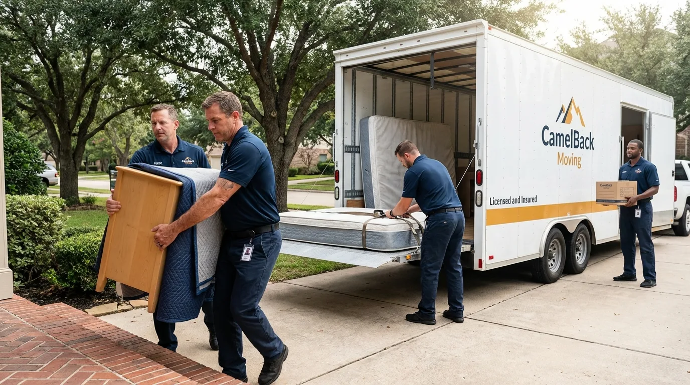 Crew loading residential truck for cross-state move from Hardinsburg, KY