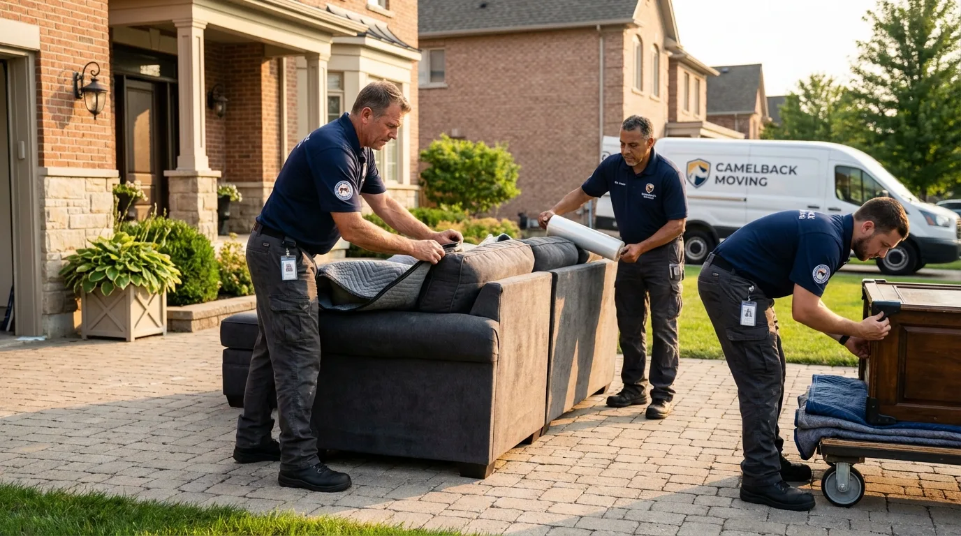 Large estate moving crew wrapping furniture in Hardinsburg, KY